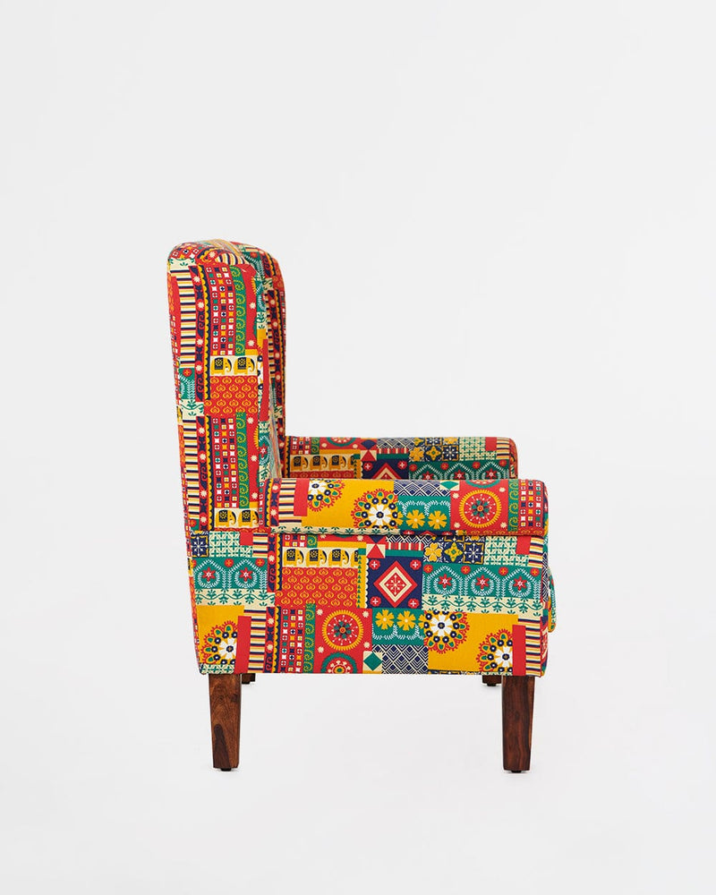 Chumbak Begum Loveseat - 2 Seater, Floral Swirls