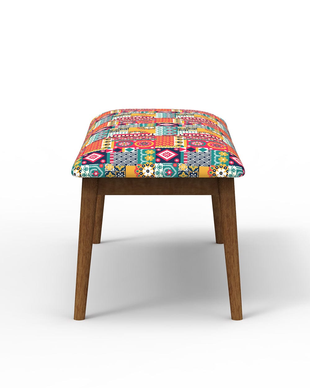 Chumbak Jodhpur Bench - Floral Swirls Red