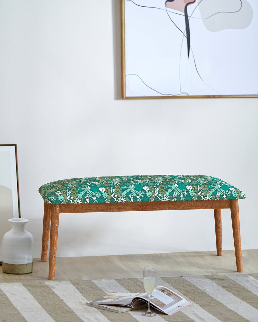 Chumbak Jodhpur Bench - Tropical Ikkat Green