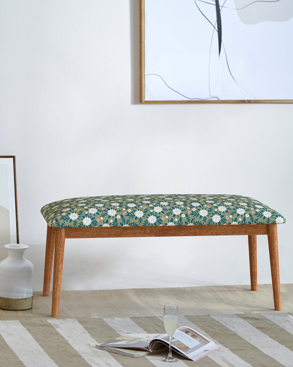 Chumbak Jodhpur Bench - Spring Marigold Green