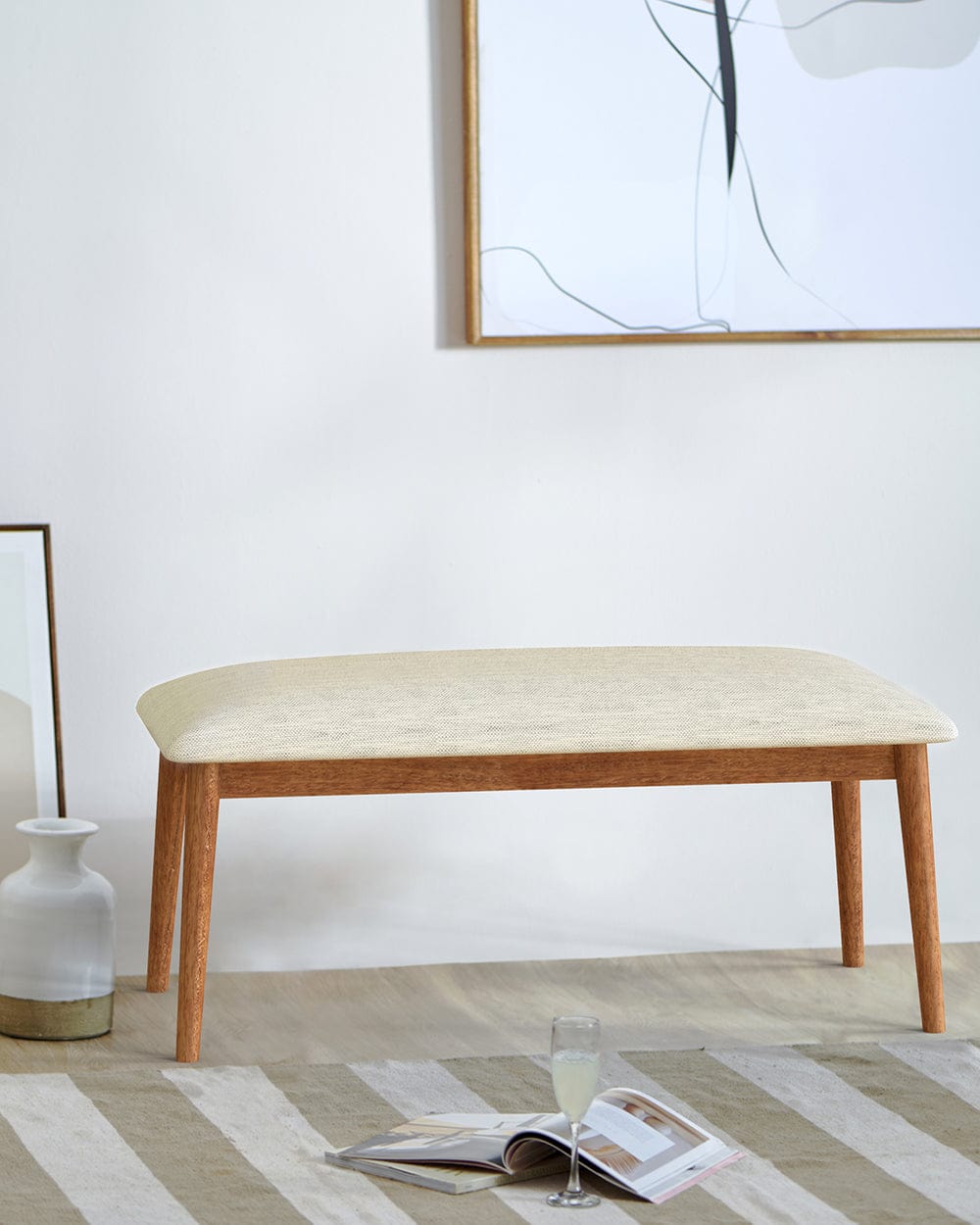 Chumbak Jodhpur Bench - Srilanka Ivory