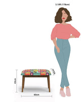 Chumbak Jodhpur Bench Small- Floral Swirls Red