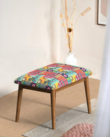 Chumbak Jodhpur Bench Small- Floral Swirls Red