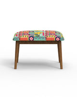 Chumbak Jodhpur Bench Small- Floral Swirls Red