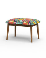 Chumbak Jodhpur Bench Small- Floral Swirls Red