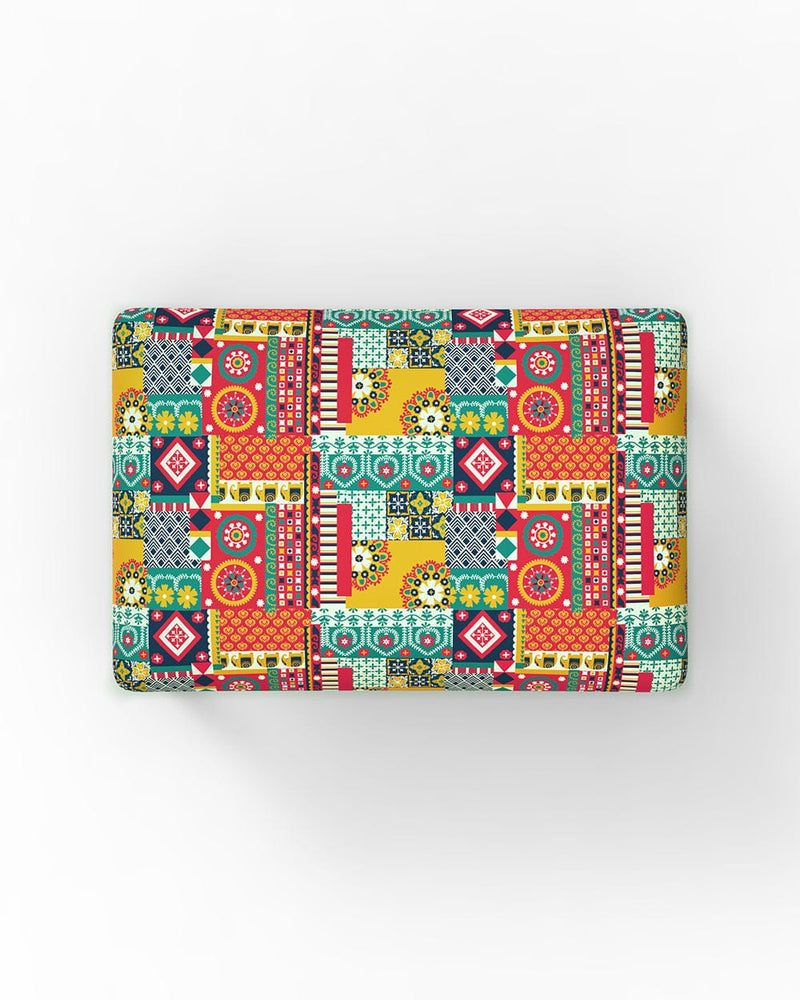 Chumbak Jodhpur Bench Small- Floral Swirls Red