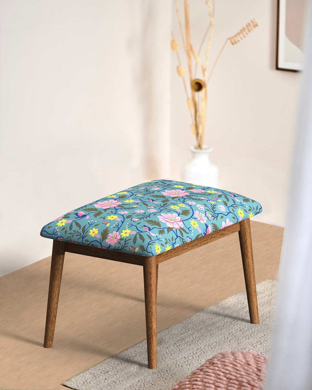 Chumbak Jodhpur Bench Small - Spring Bloom Teal