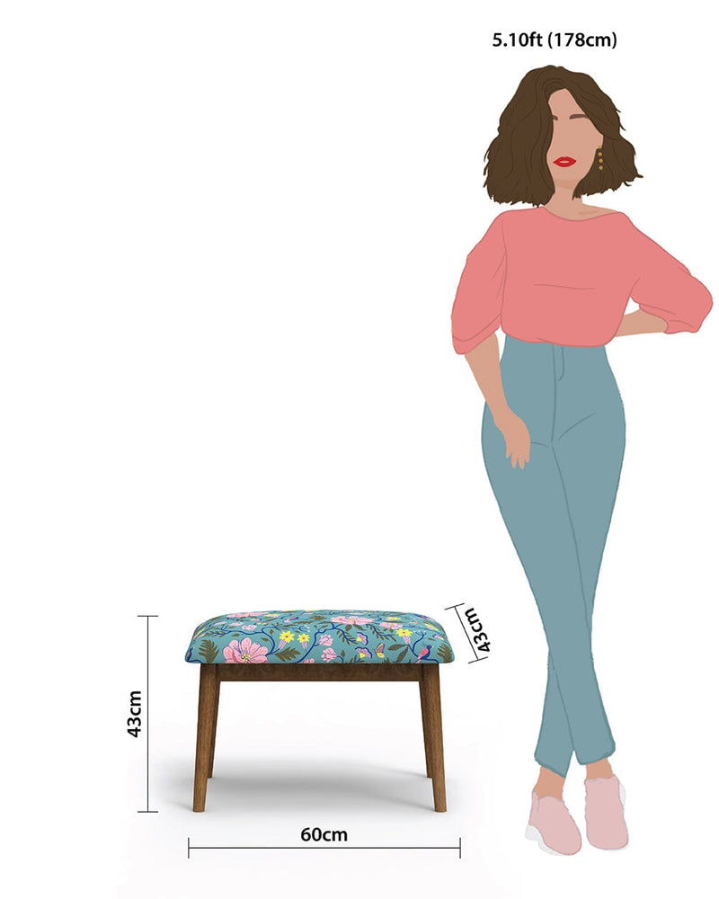 Chumbak Jodhpur Bench Small - Spring Bloom Teal