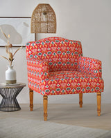 Chumbak Nawaab Arm Chair - Red Ikkat