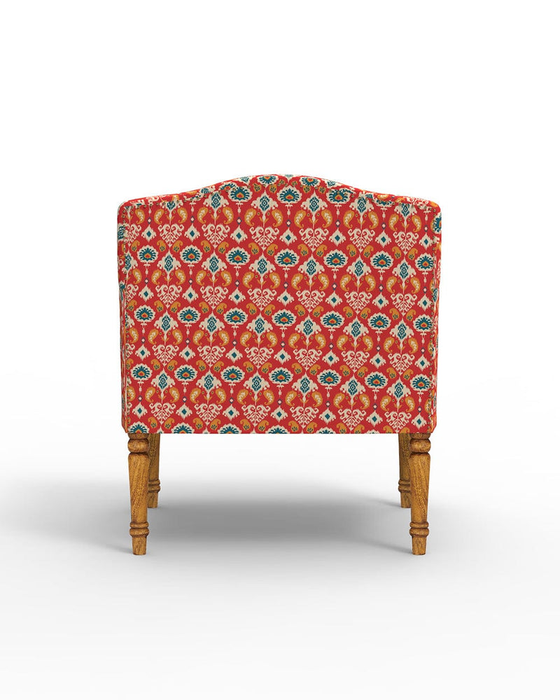 Chumbak Nawaab Arm Chair - Red Ikkat