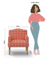 Chumbak Nawaab Arm Chair - Red Ikkat