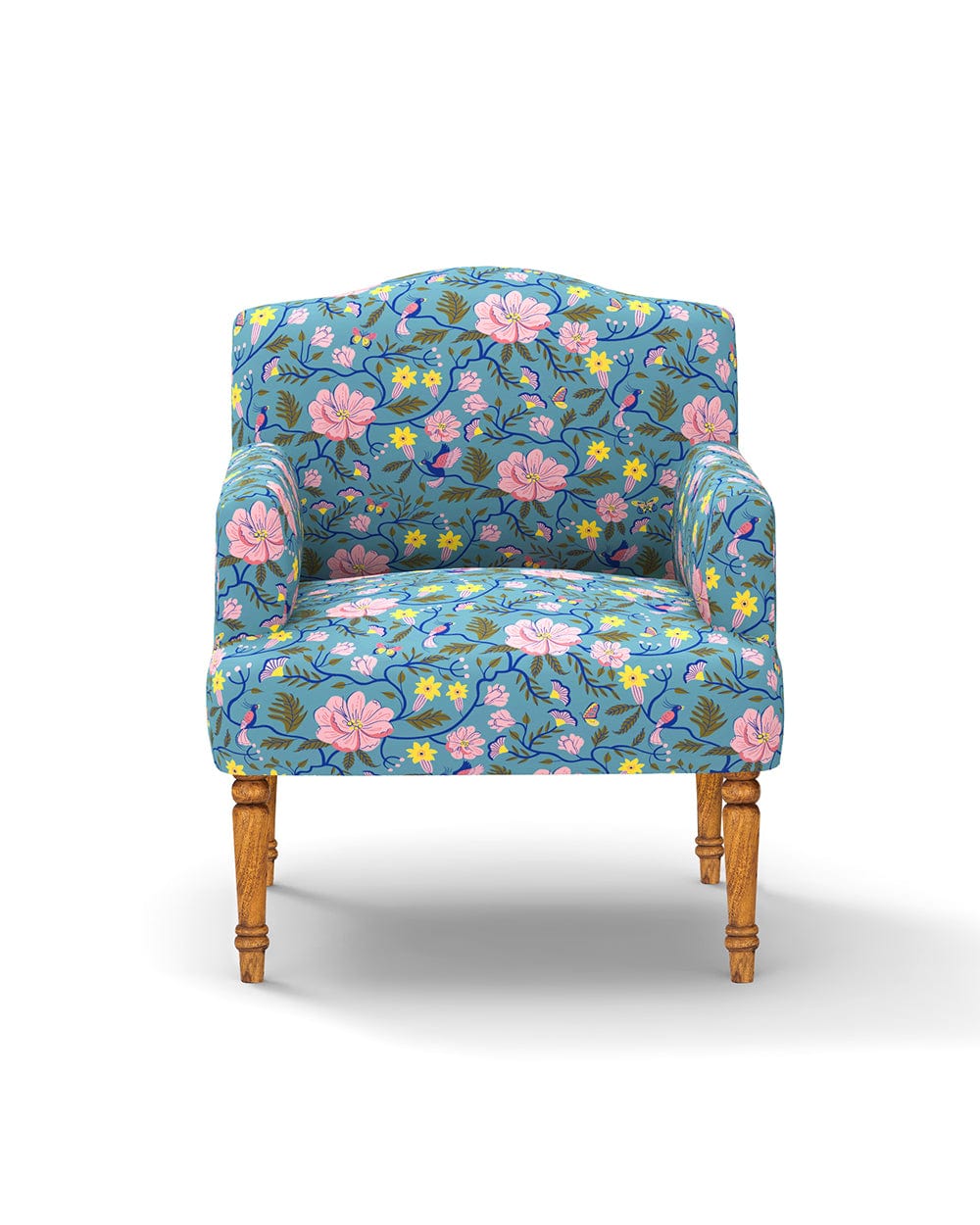 Chumbak Nawaab Arm Chair - Spring Bloom Teal