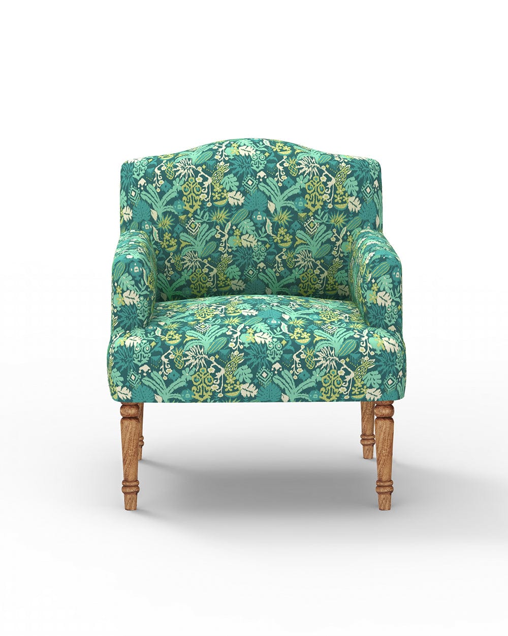 Chumbak Nawaab Arm Chair - Tropical Ikkat Green