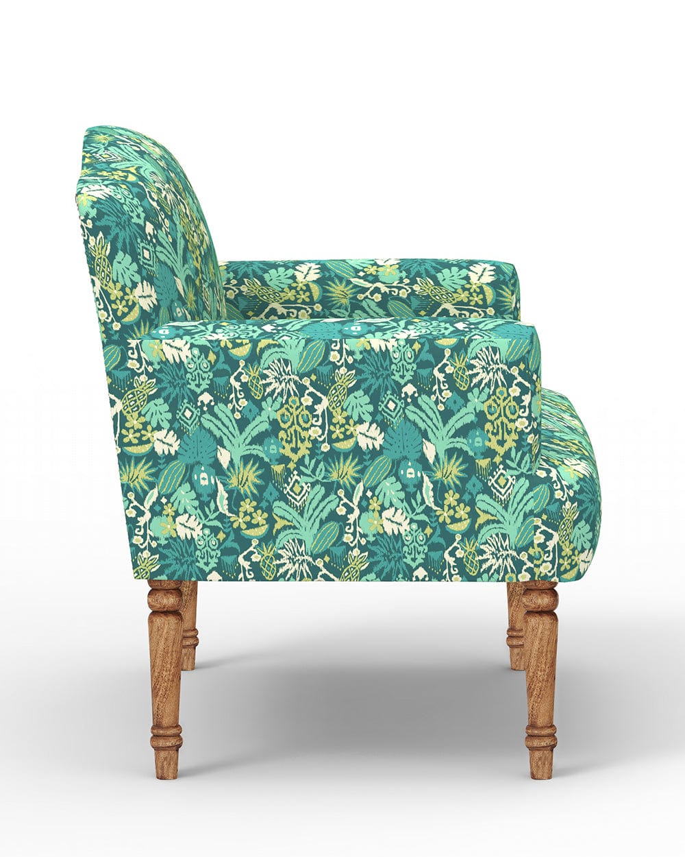 Chumbak Nawaab Arm Chair - Tropical Ikkat Green