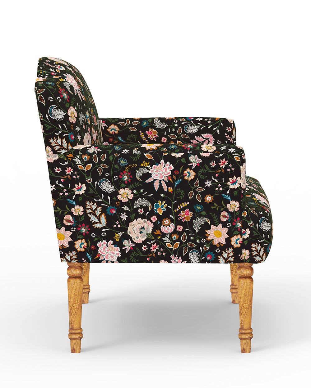 Chumbak Nawaab Arm Chair - Bohemian Paisleys Black