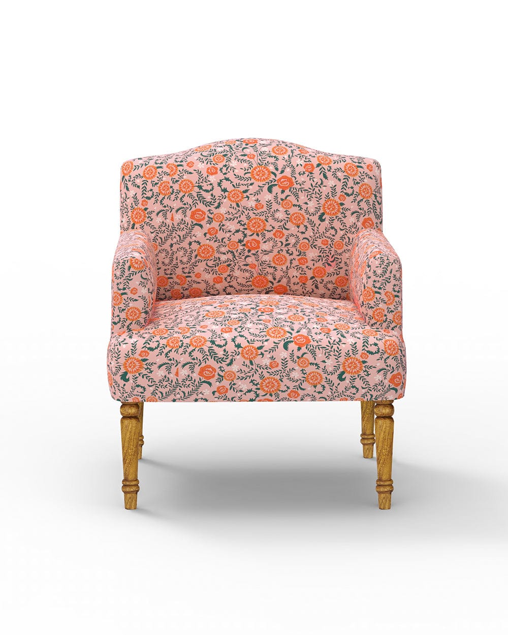 Chumbak Nawaab Arm Chair - Earthy Florals Peach