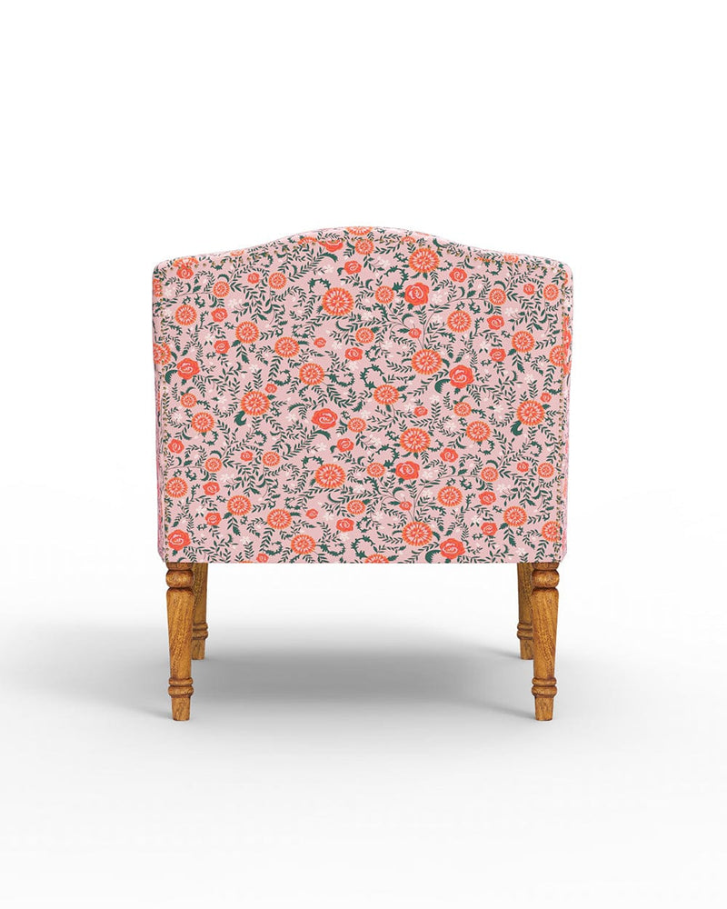 Chumbak Nawaab Arm Chair - Earthy Florals Peach