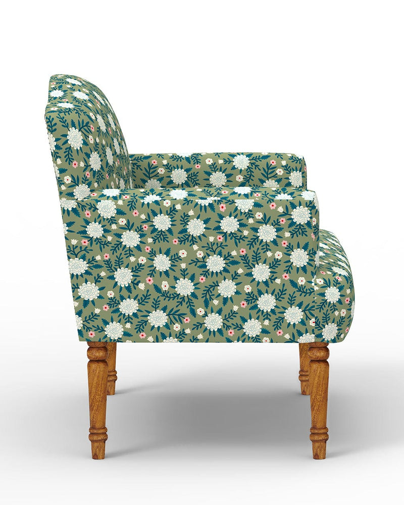 Chumbak Nawaab Arm Chair - Spring Marigold Green