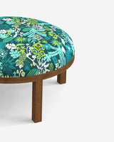 Chumbak Bohemian Ottoman - Tropical Ikkat Green