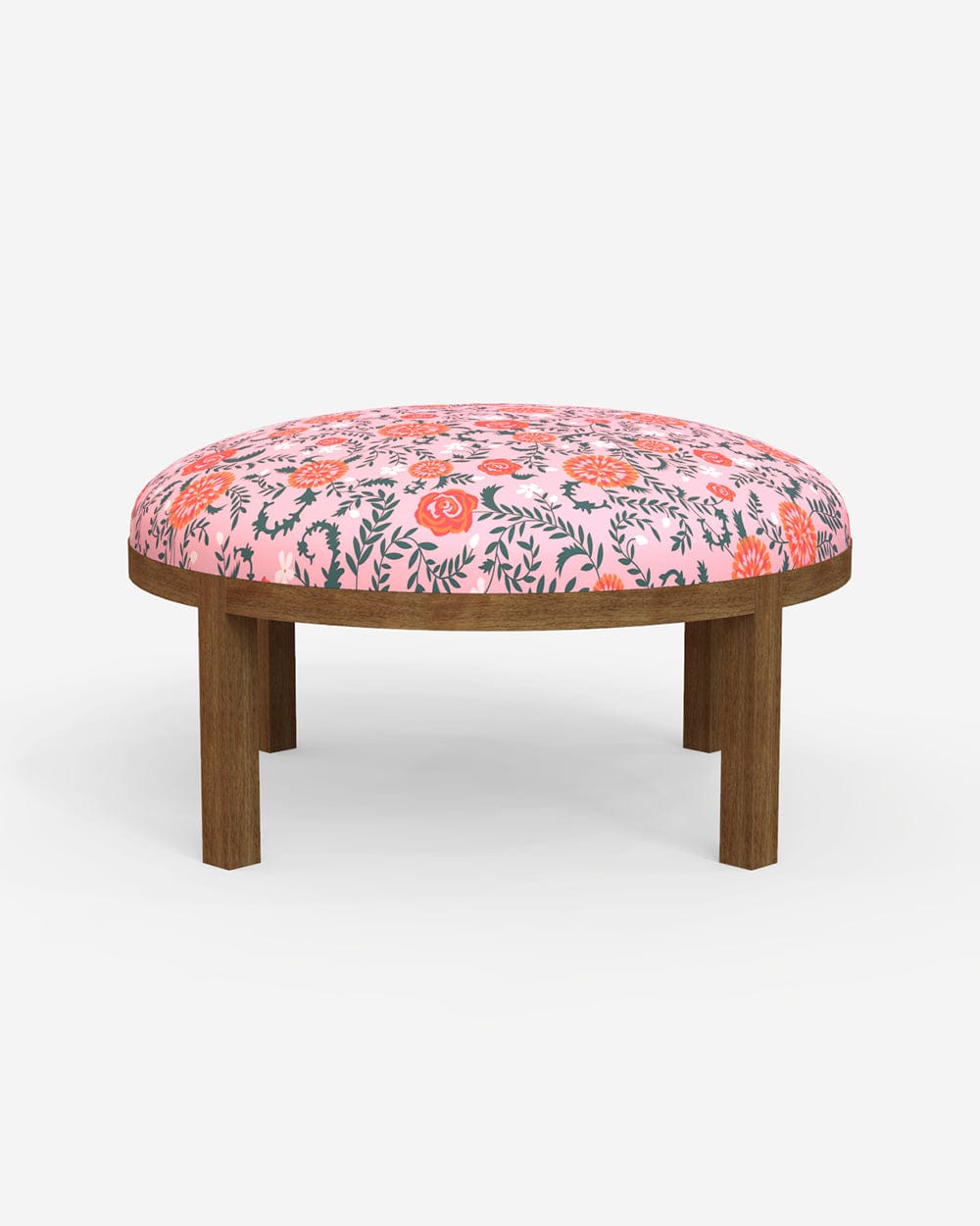 Chumbak Bohemian Ottoman - Earthy Florals Peach