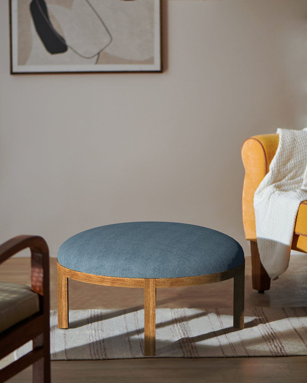 Bohemian Ottoman - Sailor Blue