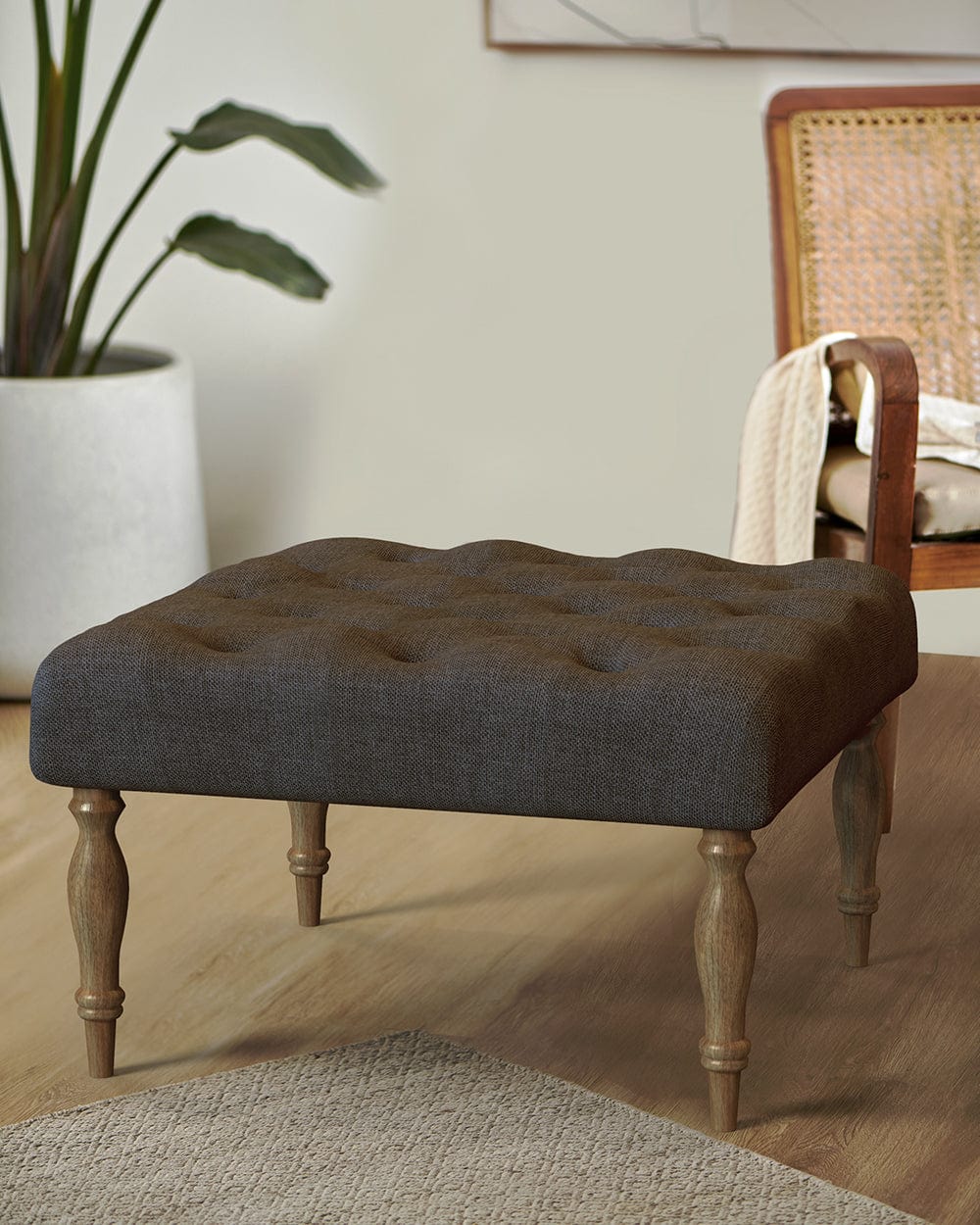 Chumbak English Ottoman - Brown Coal