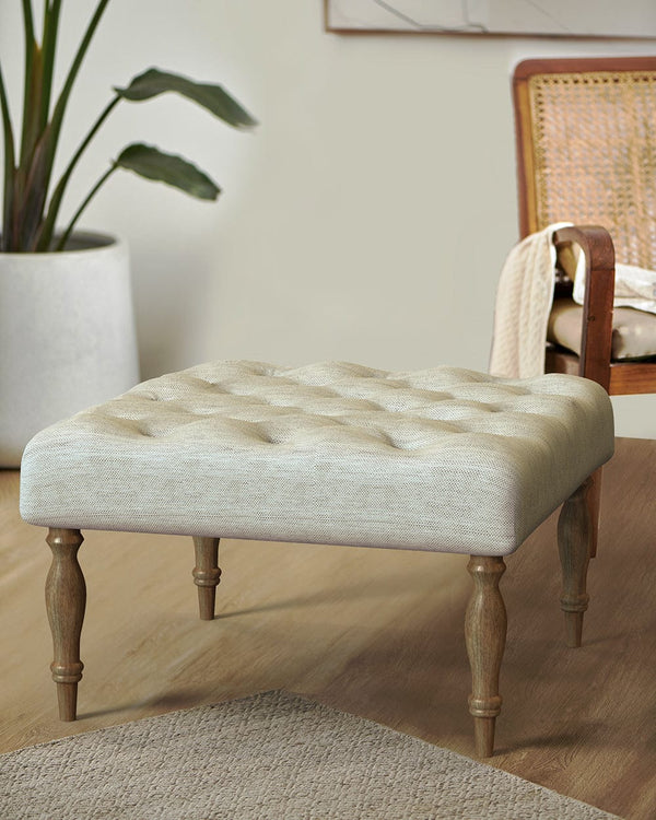 Chumbak English Ottoman - Srilanka Ivory