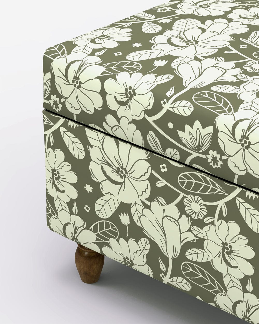 Chumbak Modern Trunk Storage Ottoman - Grey's Garden