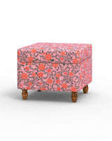 Chumbak Modern Trunk Storage Ottoman - Earthy Florals Peach
