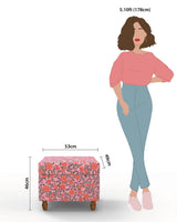 Chumbak Modern Trunk Storage Ottoman - Earthy Florals Peach