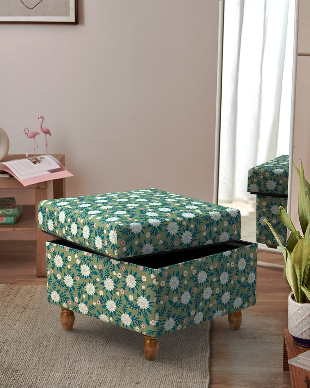 Modern Trunk Storage Ottoman - Spring Marigold Green
