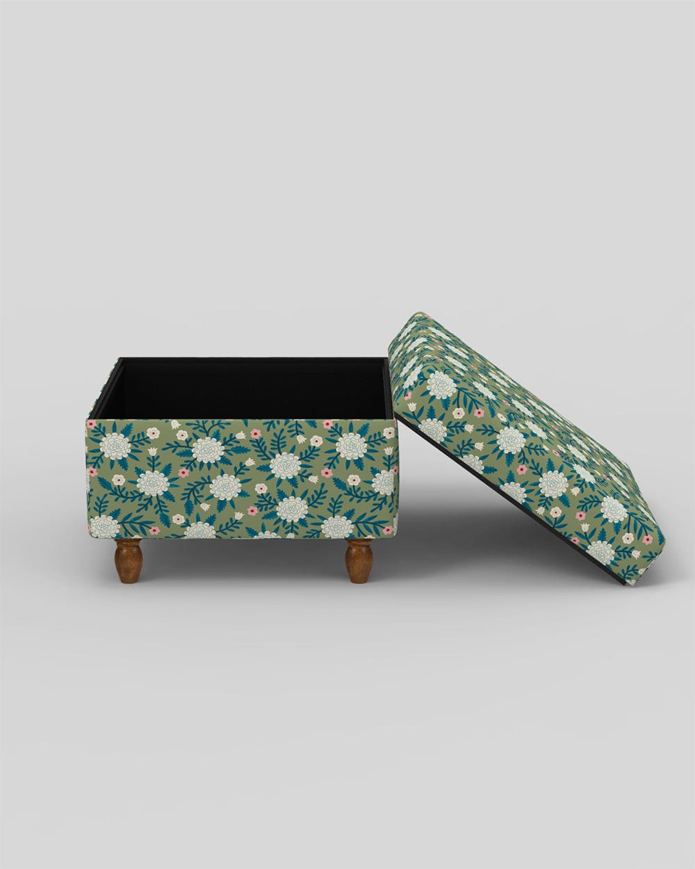 Chumbak Modern Trunk Storage Ottoman - Spring Marigold Green