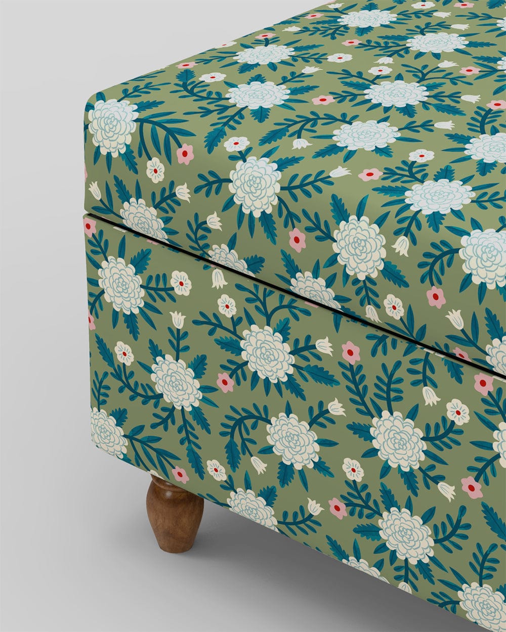 Chumbak Modern Trunk Storage Ottoman - Spring Marigold Green