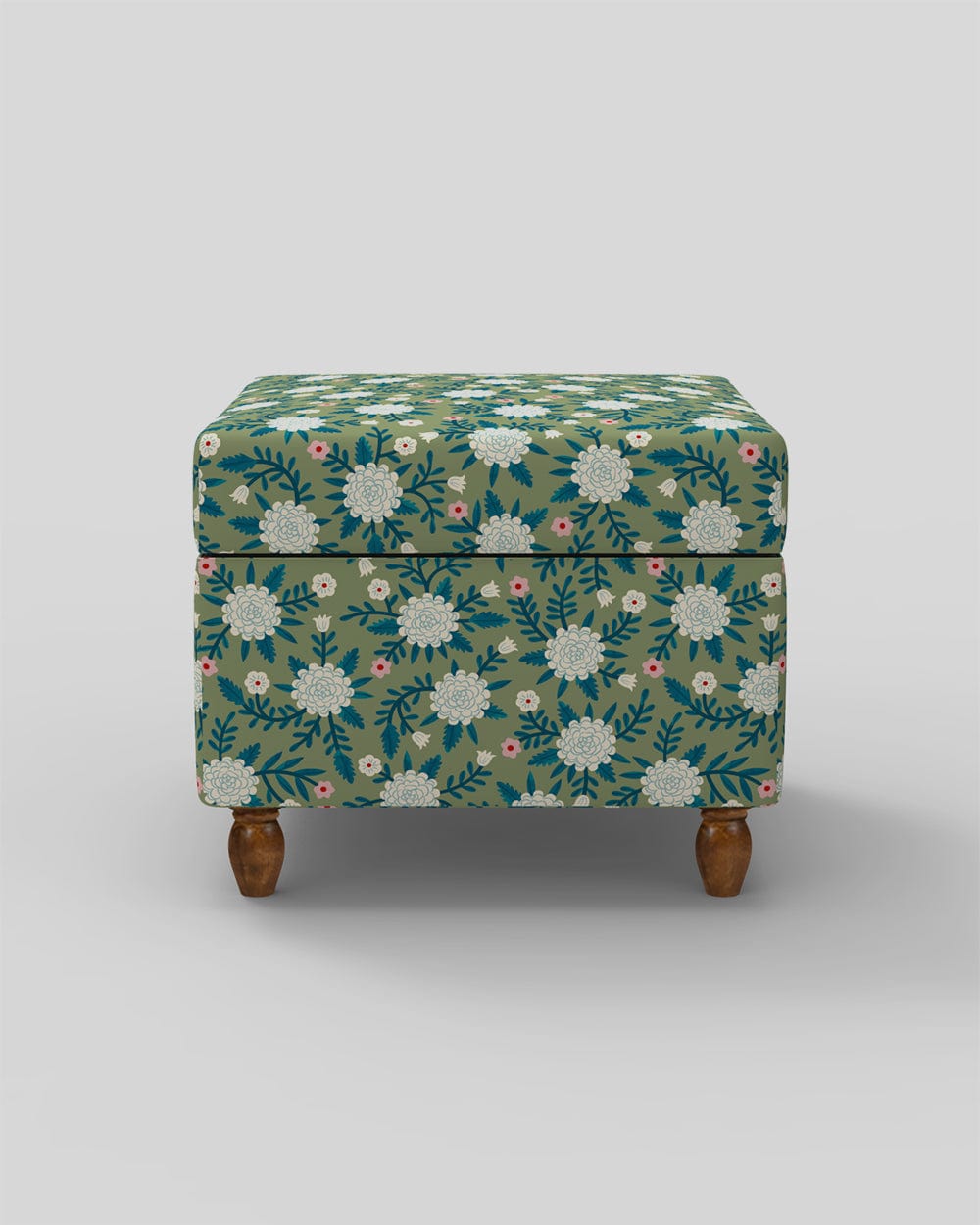 Chumbak Modern Trunk Storage Ottoman - Spring Marigold Green