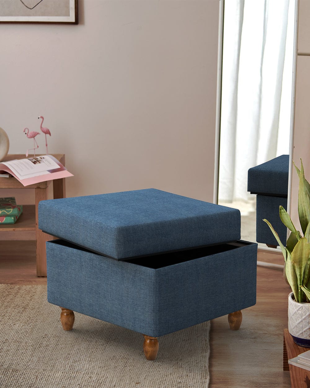 Modern Trunk Storage Ottoman - Sailor Blue