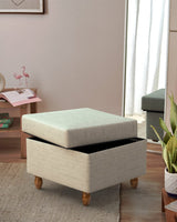 Chumbak Modern Trunk Storage Ottoman - Srilanka Ivory