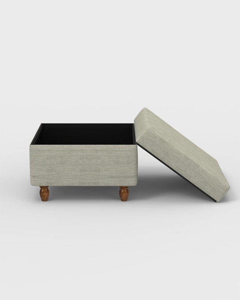 Chumbak Modern Trunk Storage Ottoman - Srilanka Ivory