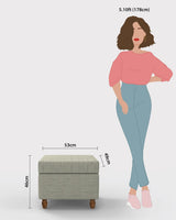 Chumbak Modern Trunk Storage Ottoman - Srilanka Ivory