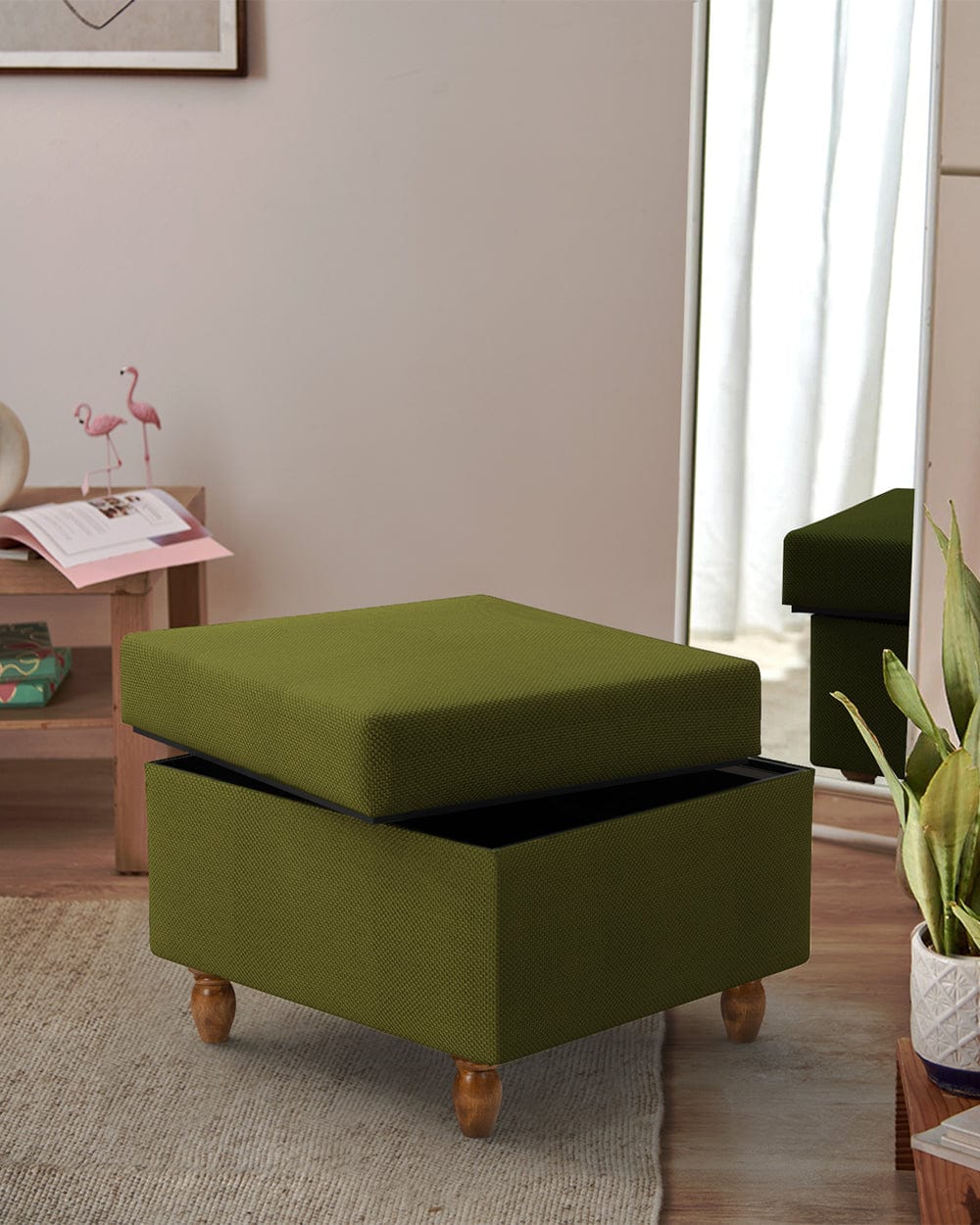 Modern Trunk Storage Ottoman - Savanna Green