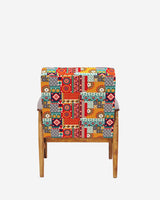Chumbak Memsaab Arm Chair - Floral Swirls Red