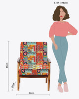 Chumbak Memsaab Arm Chair - Floral Swirls Red