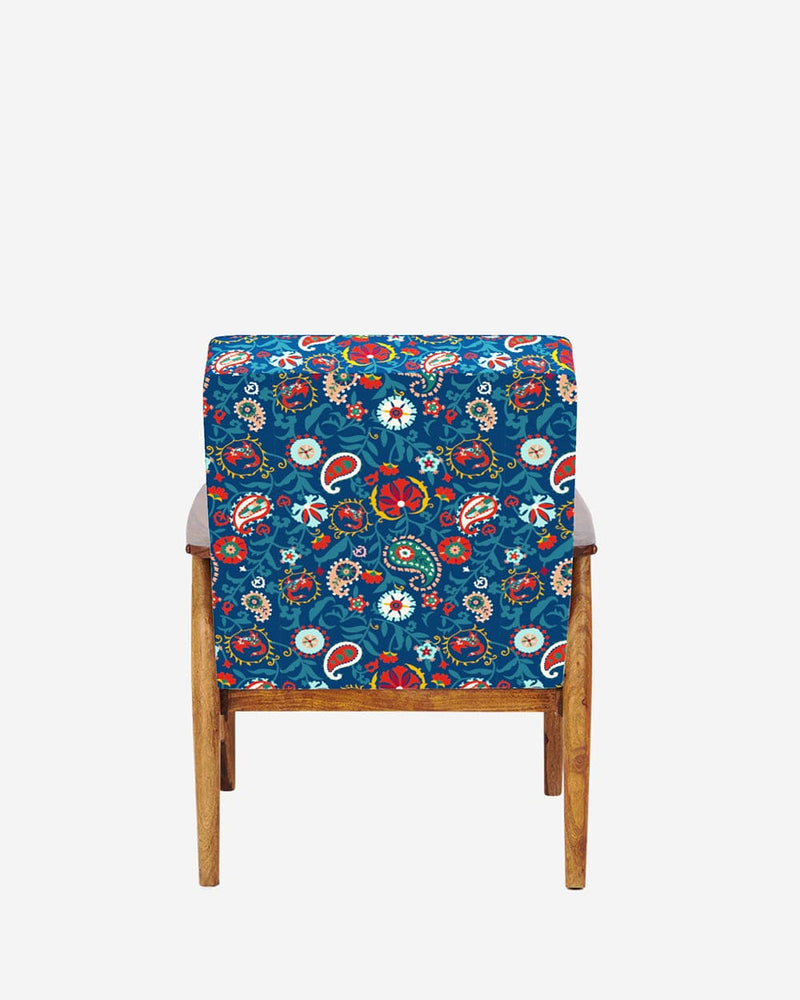 Chumbak Memsaab Arm Chair - India Paisleys Blue