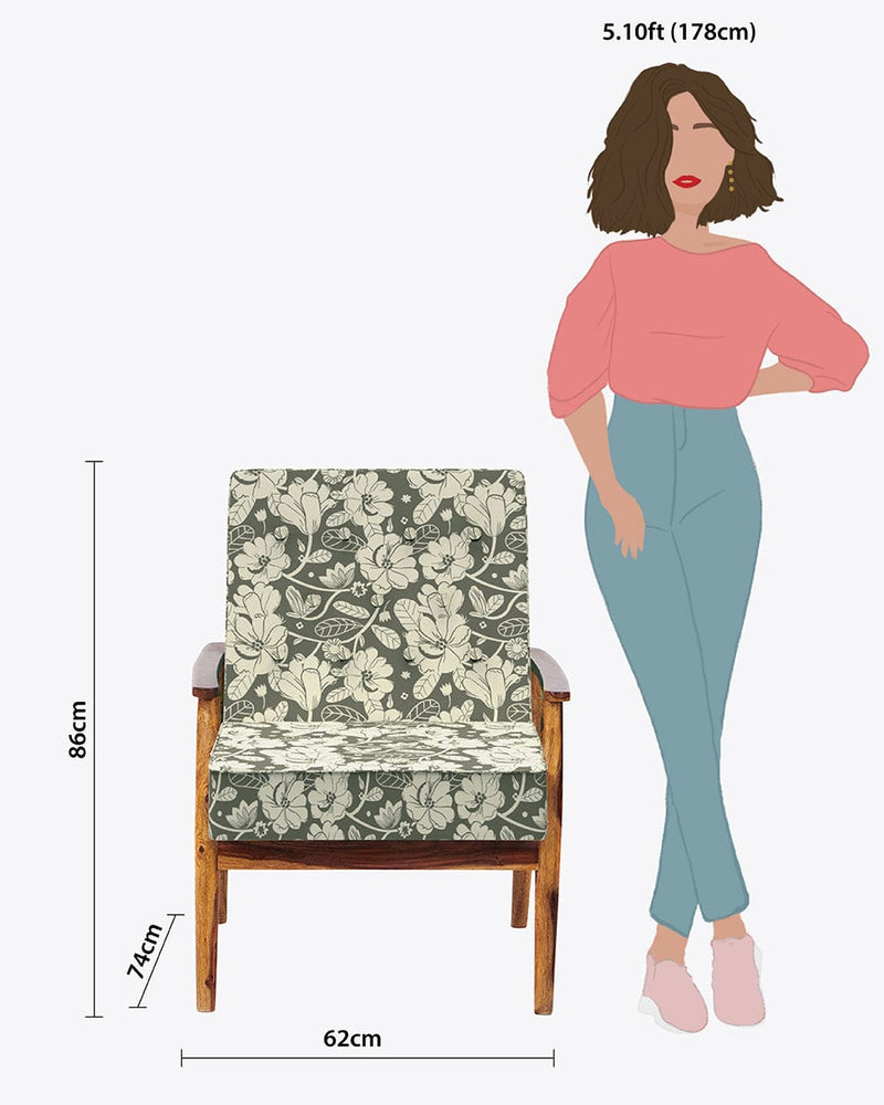 Chumbak Memsaab Arm Chair - Grey's Garden