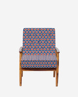 Chumbak Memsaab Arm Chair - Blue Ikkat