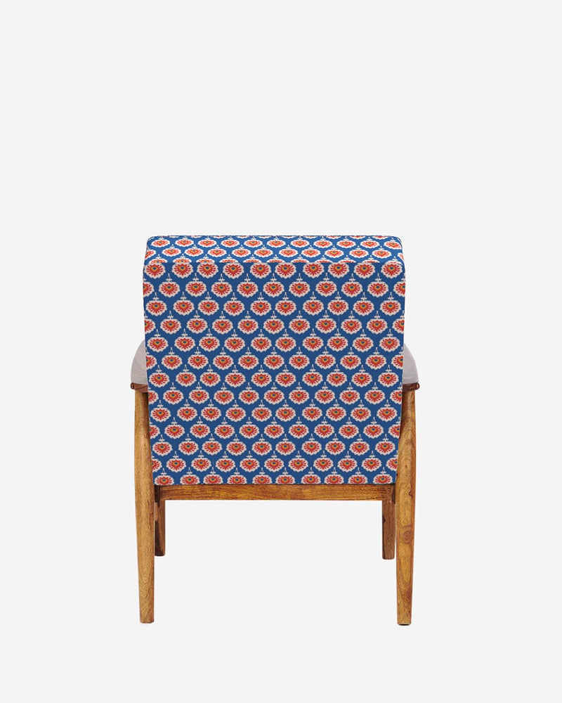 Chumbak Memsaab Arm Chair - Blue Ikkat