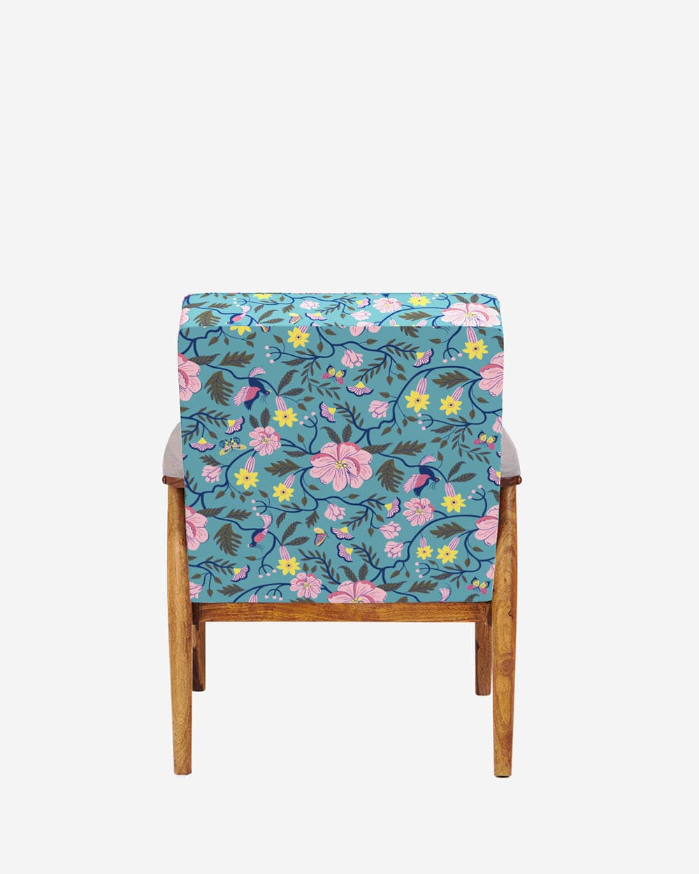 Chumbak Memsaab Arm Chair - Spring Bloom Teal