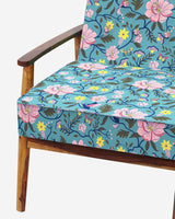 Chumbak Memsaab Arm Chair - Spring Bloom Teal