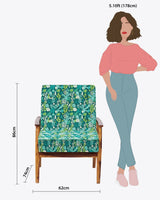 Chumbak Memsaab Arm Chair - Tropical Ikkat Green