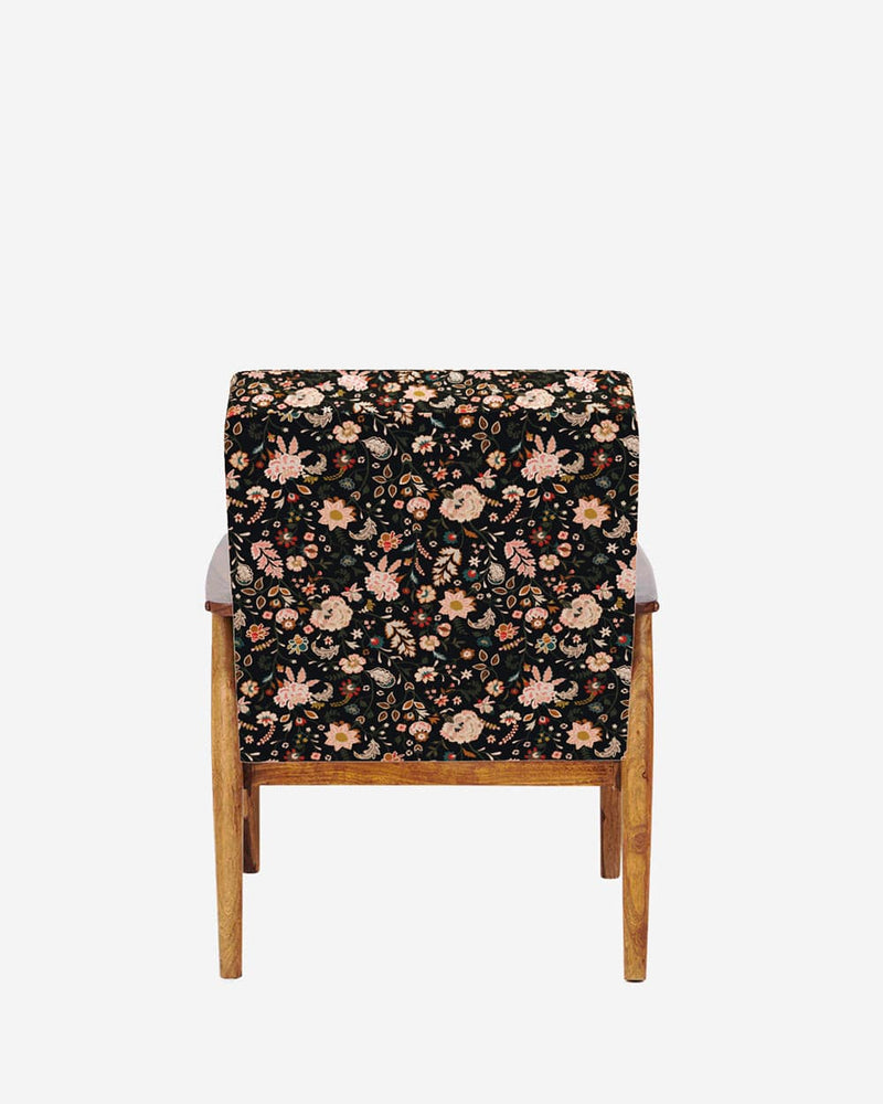 Chumbak Memsaab Arm Chair - Bohemian Paisleys Black
