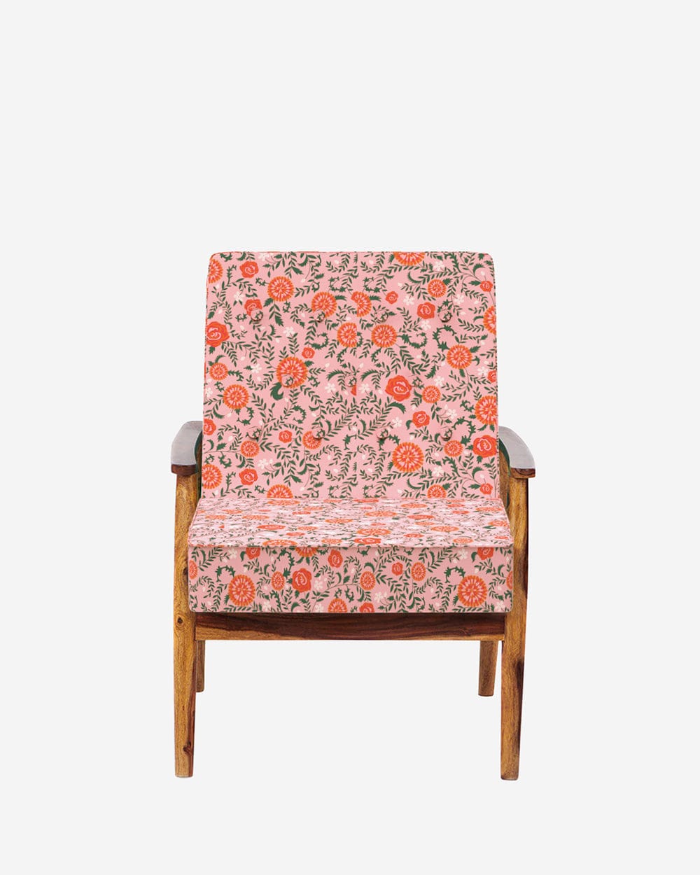 Chumbak Memsaab Arm Chair - Earthy Florals Peach